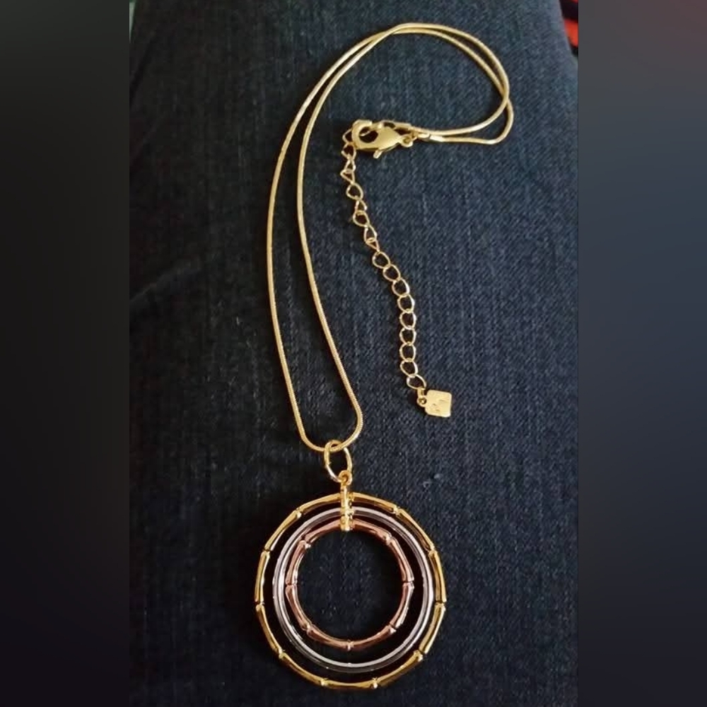 Park Lane Gold and Brown Circular Necklace